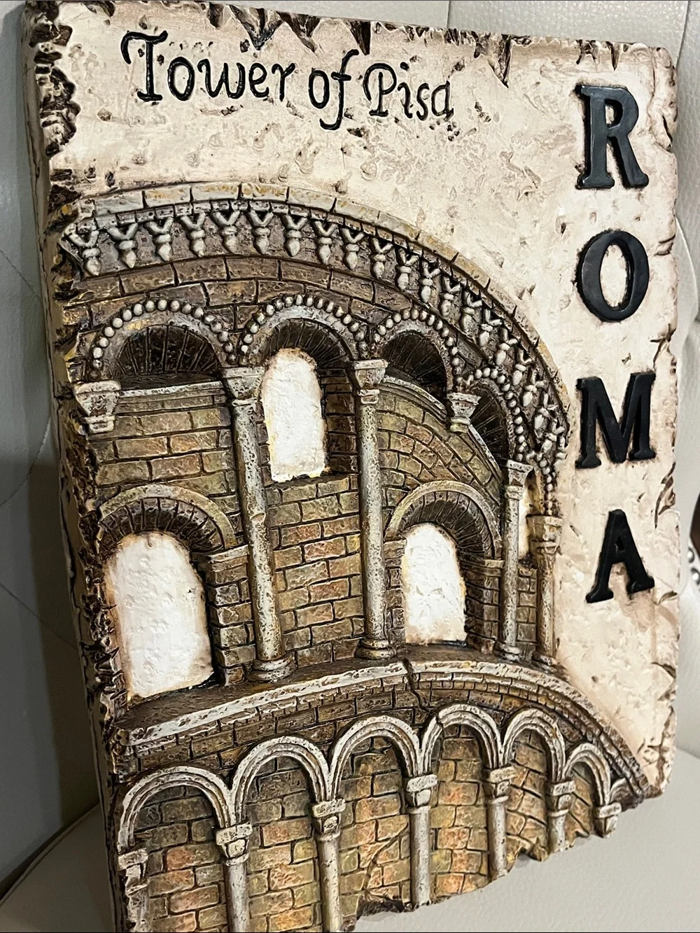 ROMA Tower of Pisa 1 Wall Art in Brown Cream Black 10X13 PARIS LISTED